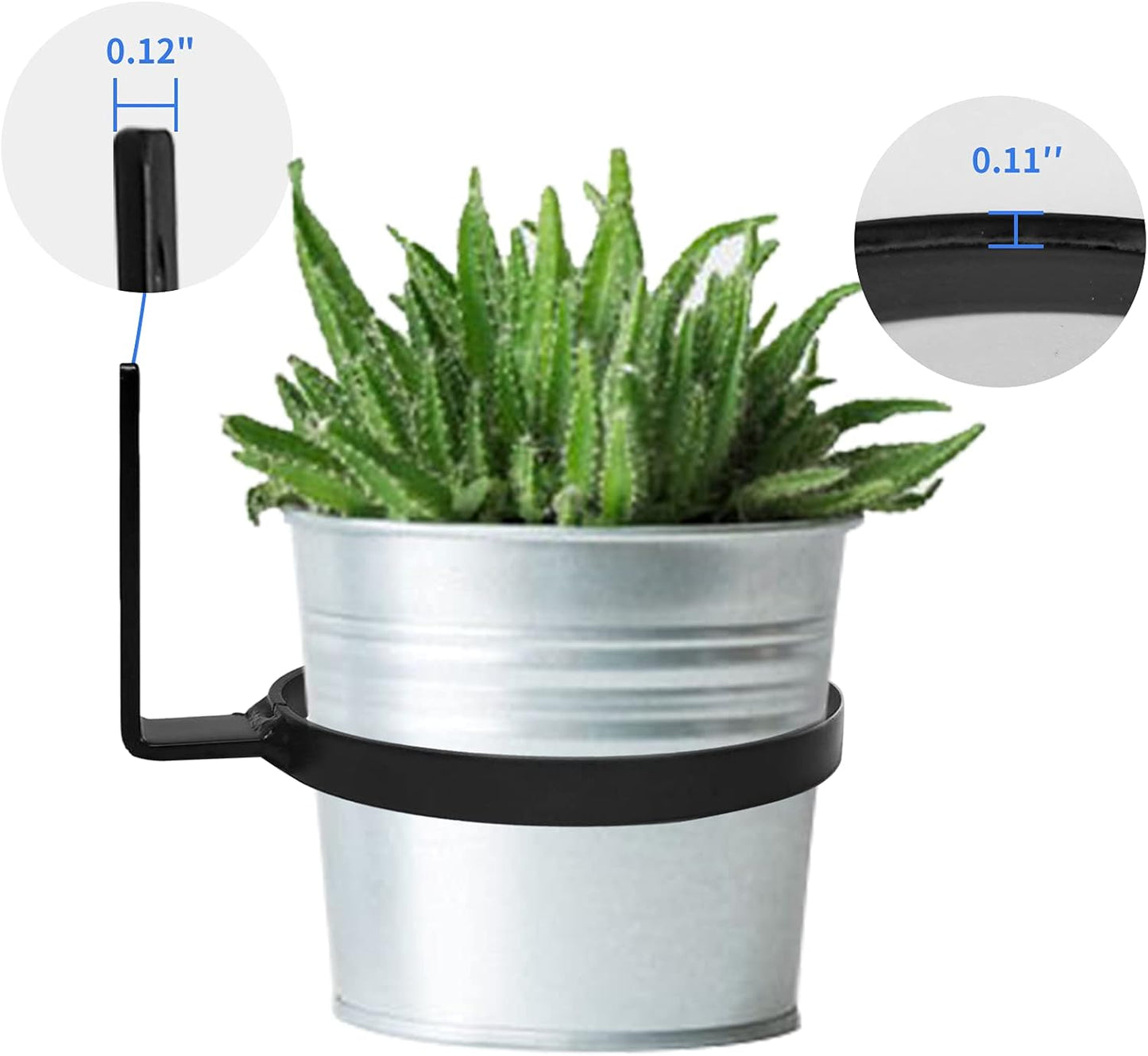 4 Inch Wall Mounted Metal 6 Pack Hanging Plant Stand, Plant Hangers Outdoor for Flower Plant Herb