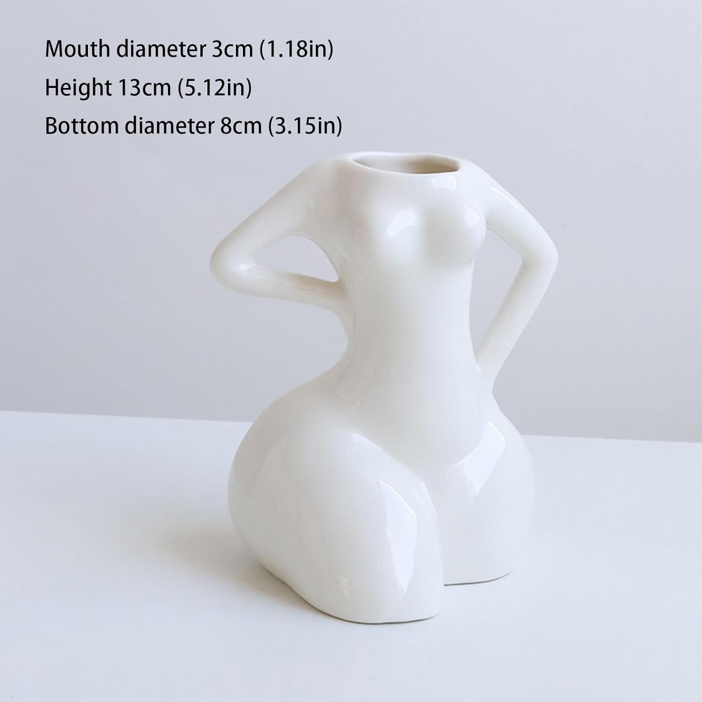 Abstract Female Body Vase - Artistic Butt & Boob Planter Bud Vase, Modern Ceramic Sculpture for Flowers, Funny Unique Home Decor Centerpiece (Akimbo-5.12'' H)