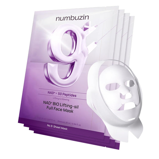 numbuzin No.9+ NAD+ BIO Lifting Full Face Mask, Peptide & Collagen Two