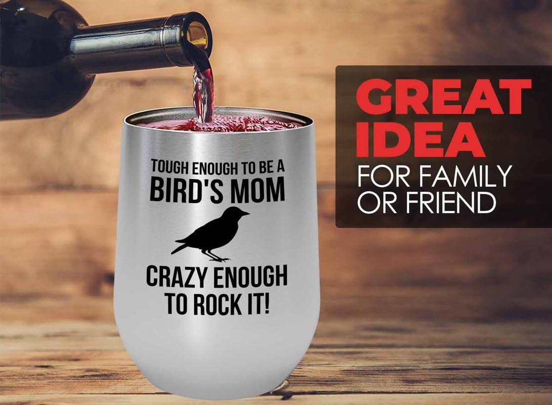 Birding Silver Edition Wine Tumbler 12oz - Tough enough to be - Bird F