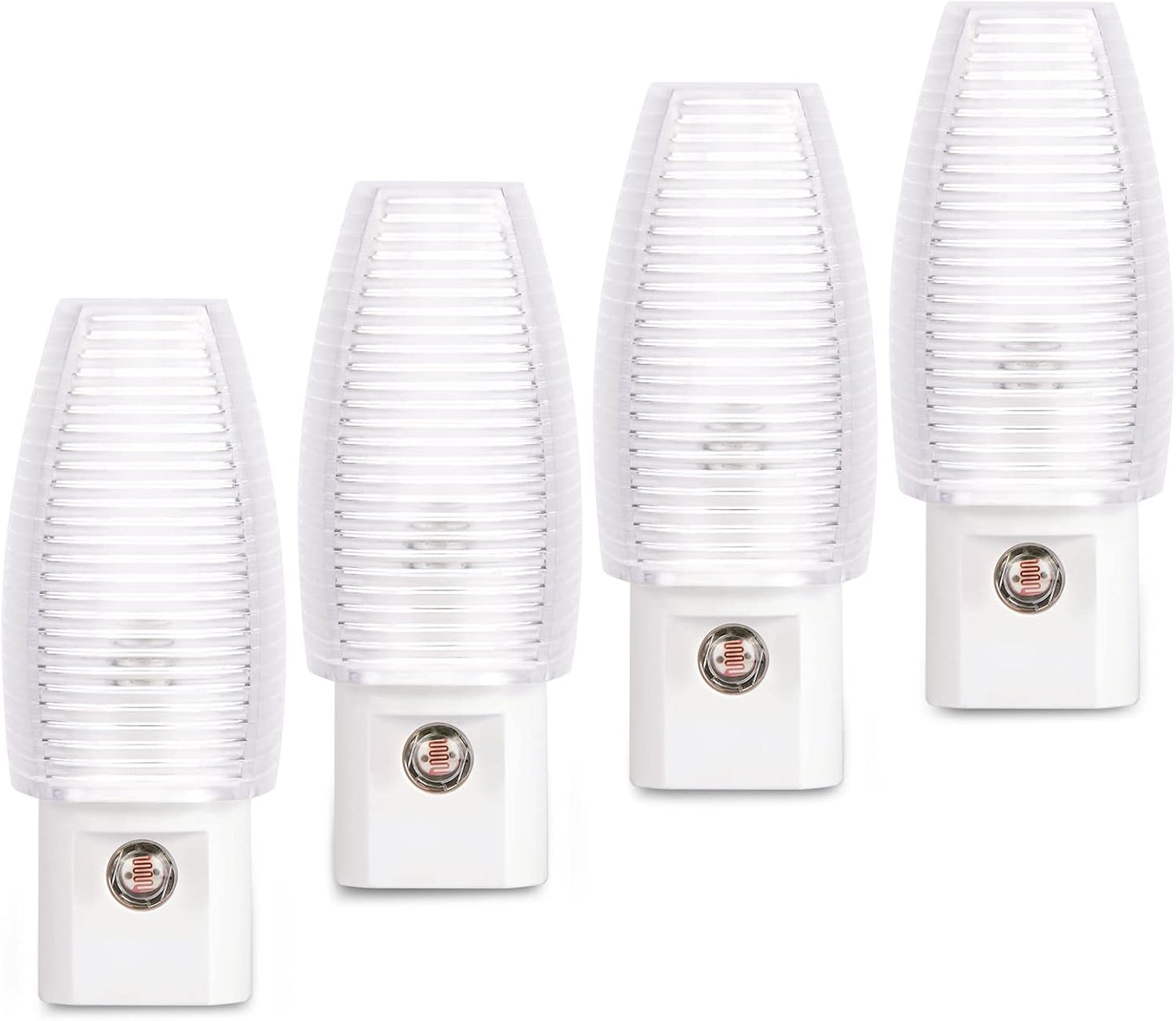 Emotionlite Plug in Night Light, Warm White LED Nightlight, Dusk to Dawn Sensor, Kids, Nursery, Bedroom, Bathroom,Hallway, Stairs, Kitchen, 4 Pack