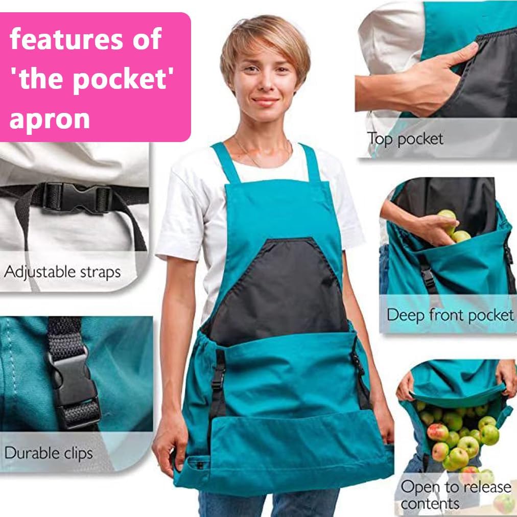 VZA Quick-Unload Harvesting Apron,Gardening for Fruit Picking, Farm Wo