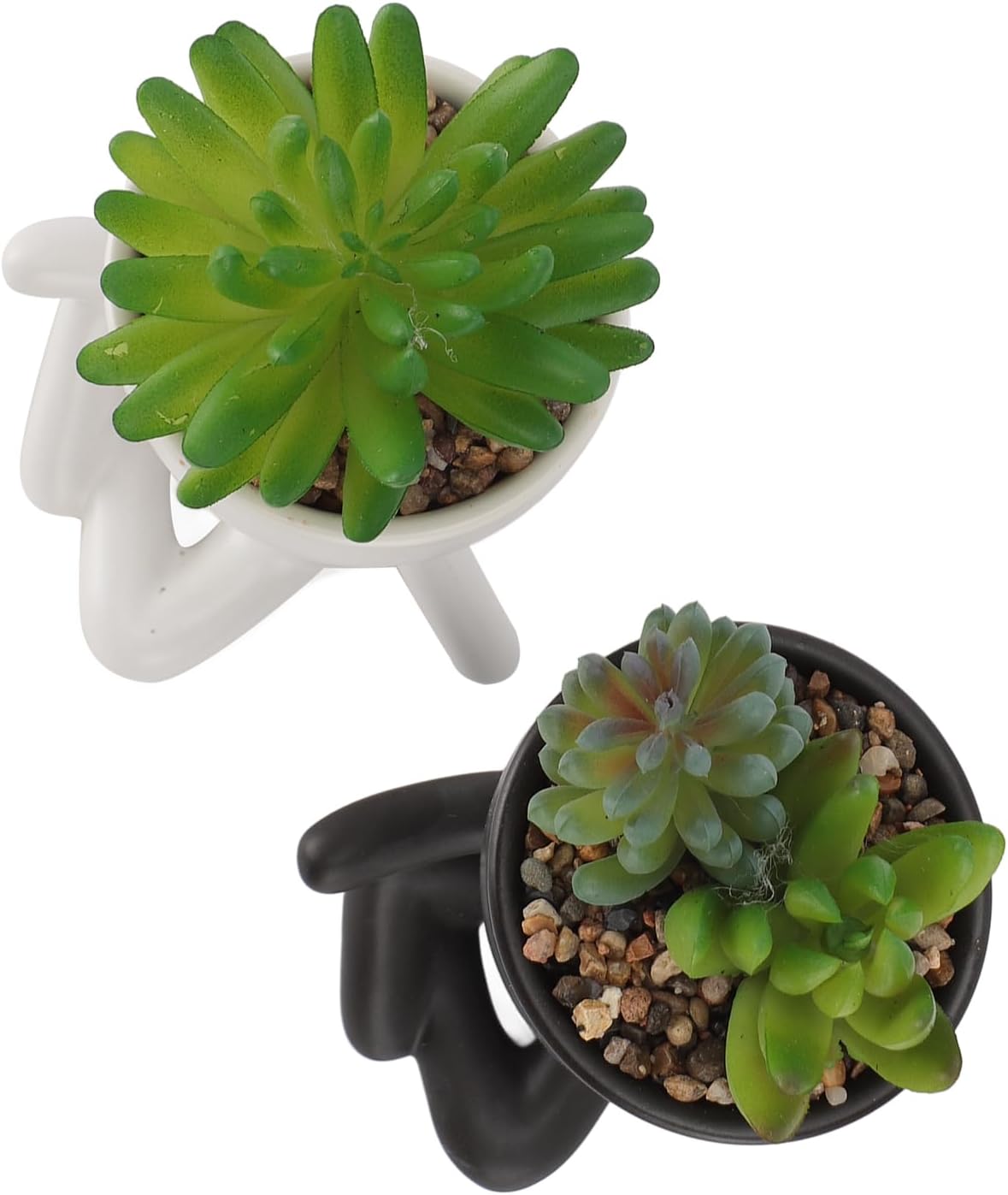 ZJchao Planter, Air Plants Office Plants Artificial Flower Pot Human Shaped Mini Fake Flower Pot Cute Desk Decor for Office, Home, Bathroom and Shelf