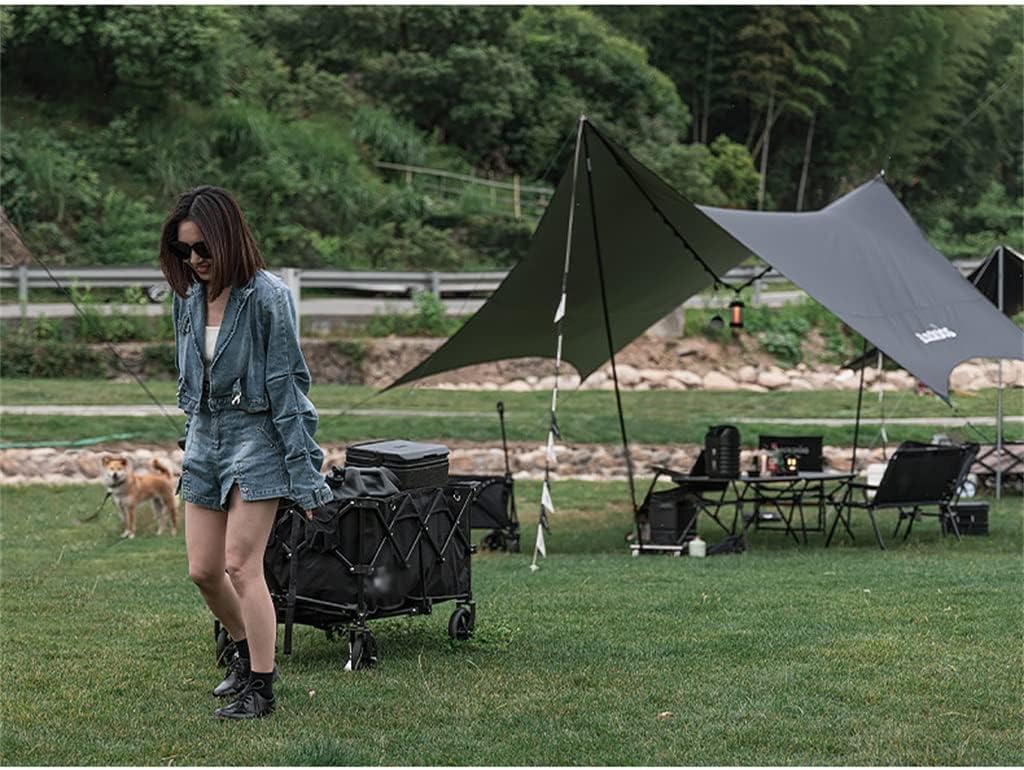 JSEIAJB Natural Hiking 200L Outdoor Camp Transport Camping Barrow Portable Camper Storage Detachable Folding Push and Pull