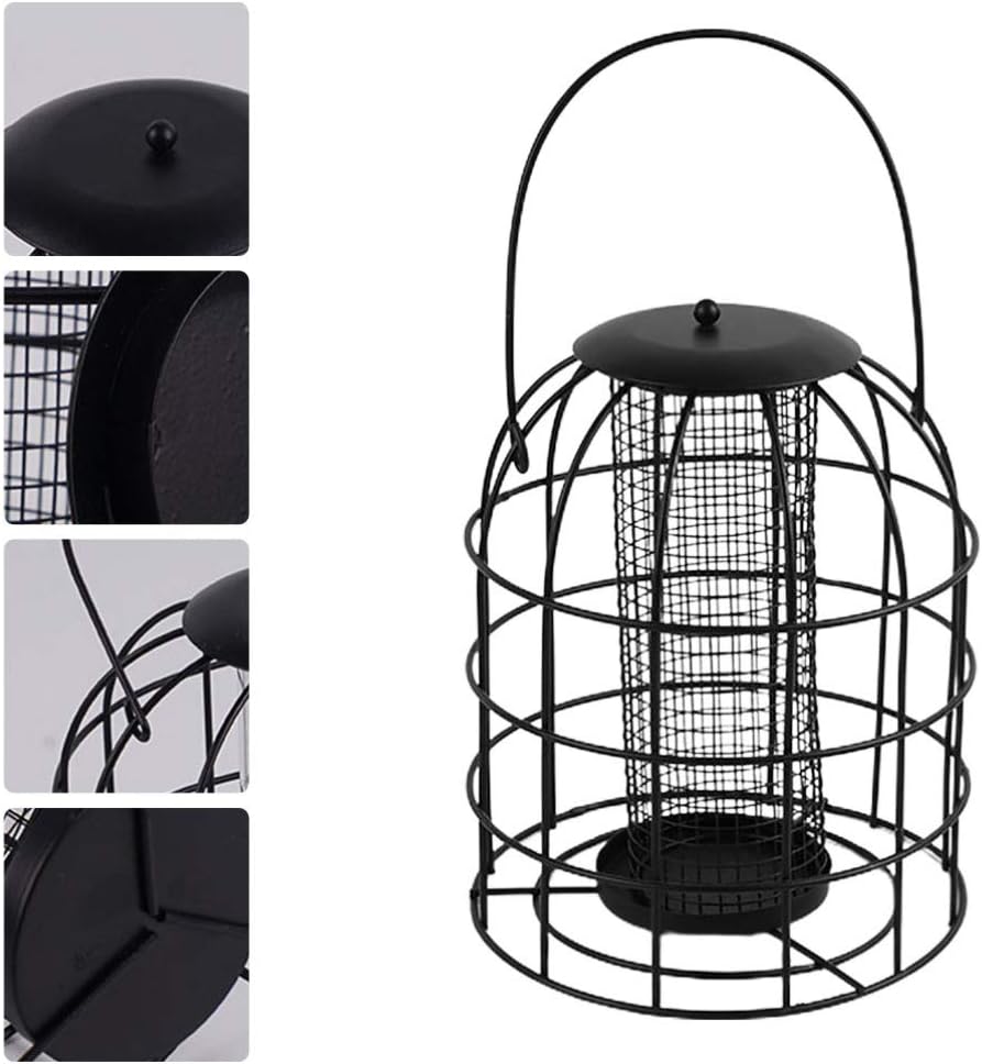 Milisten 1pc Cage Bird Feeder with Mesh Grid Hanging Bird Feeder for I