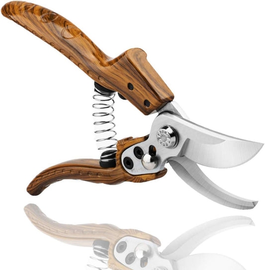 WProfessional Sharp Pruners, Garden Pruners, Tree Trimmers Secateurs, Bypass Pruning Shears, Secateurs, Hand Pruner, Garden Shears, Gardening Shears Clippers for Plants, Gardening Cutter (Wood Grain)