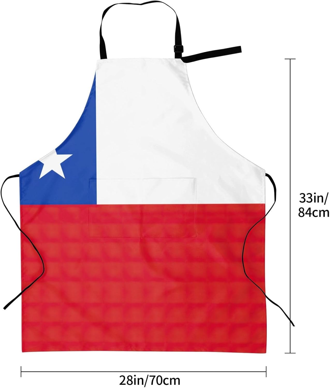Flag of Chile Print Laundry apron 28x33 In Waterproof Kitchen Apron wi