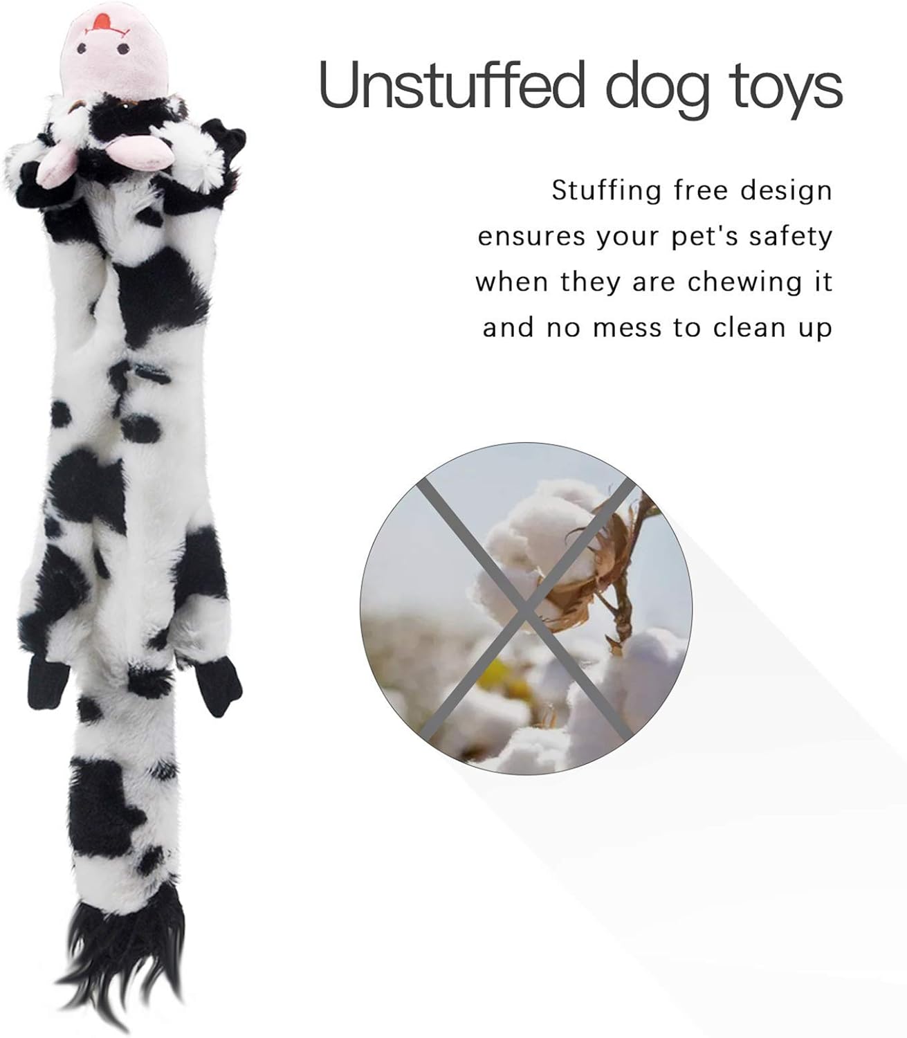SHARLOVY Dog Squeaky Toys 5 Pack, Pet Crinkle Toy No Stuffing Animals 