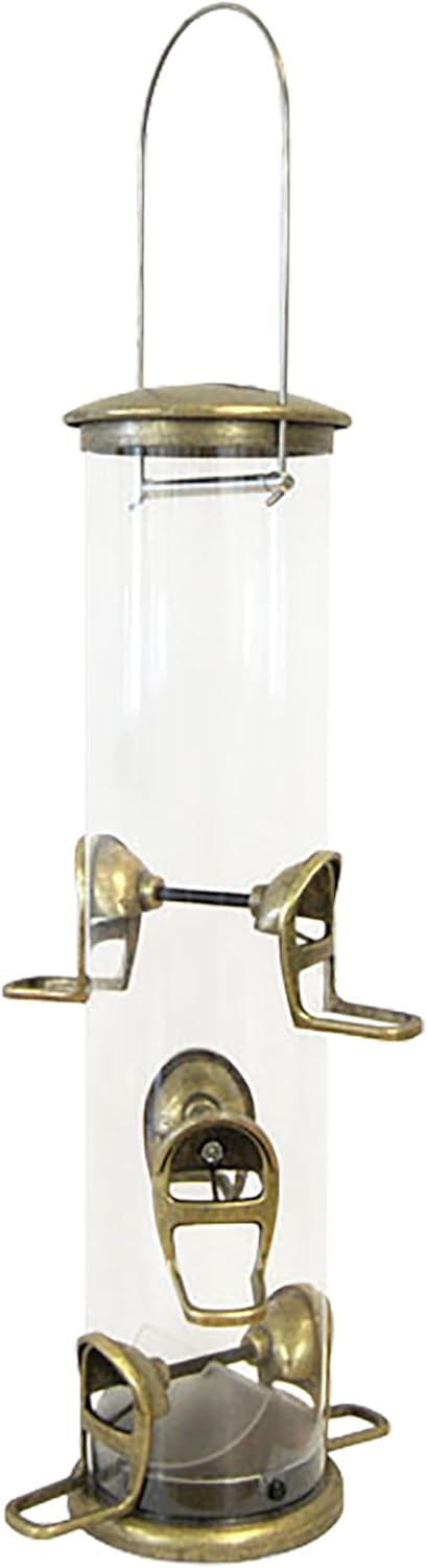 Aspects 420 Antique Brass Quick Clean Big Tube Feeder, Large, Brown/A