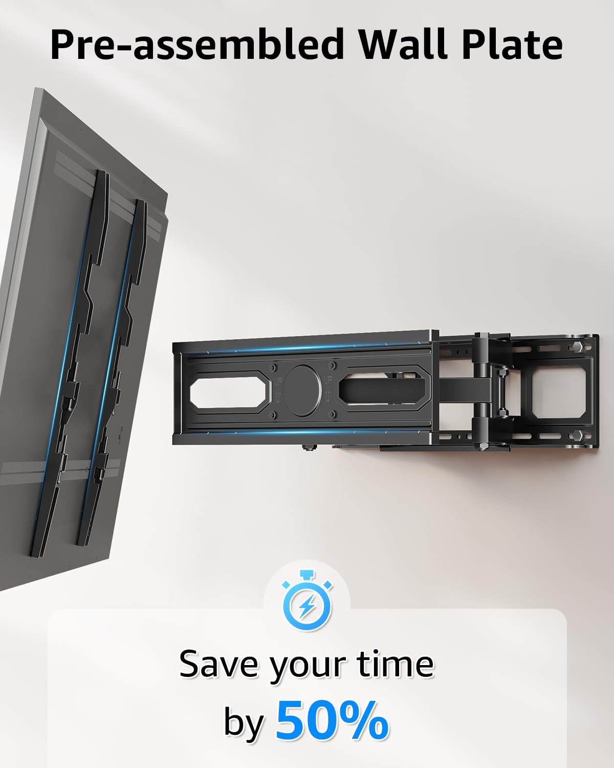 EconoMe TV Wall Mount for Most 32-65 inch Flat Screen/LED/4K TVs, TV M