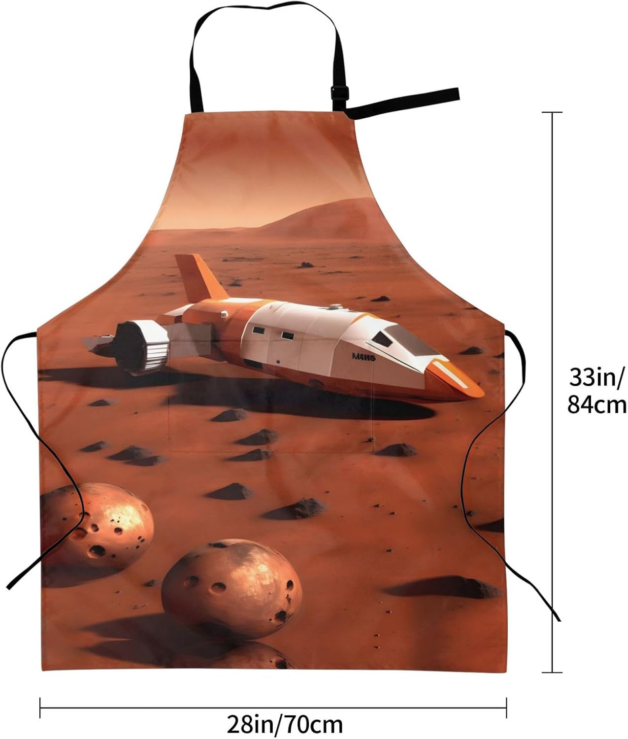 mars planet print Waterproof chef's apron with pocket apron for kitchen cooking baking barbecue and gardening