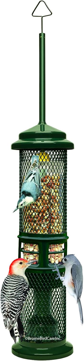 Squirrel Buster Nut Feeder Squirrel-Proof Bird Feeder for Nuts and Fruit, Two Meshes & Squirrel Buster Plus Squirrel-Proof Bird Feeder w/Cardinal Ring and 6 Feeding Ports, 5.1-Pound Seed Capacity