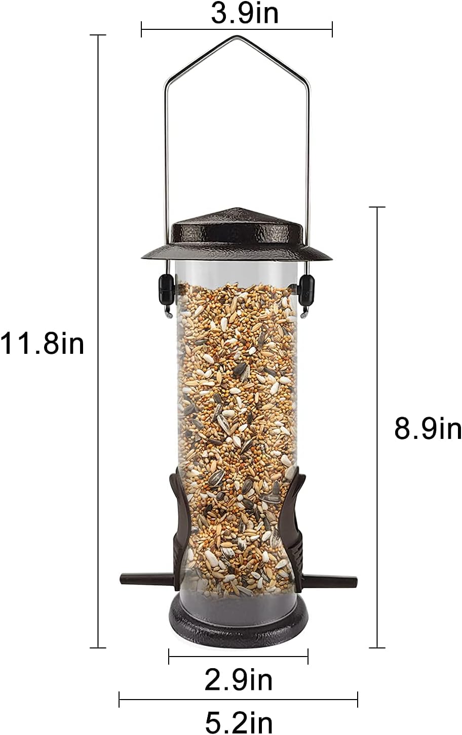 MIXXIDEA Wild Bird Feeders for Outdoors Hanging 2 Pack Stainless Steel