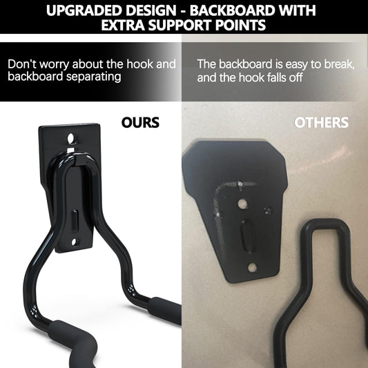 3-H Weed Eater Hanger 2 Pack,2 Garage Wall Hooks,2 Screw in Hooks,Utility Weedeater Rack,Tool Hangers for Organizing and Hanging Weed Wacker,Leaf Blower,String Trimmer,Power Tool in Garden