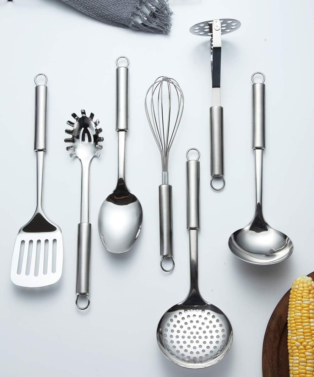 Berglander Cooking Utensil Set 8 Piece, Stainless Steel Kitchen Tool S