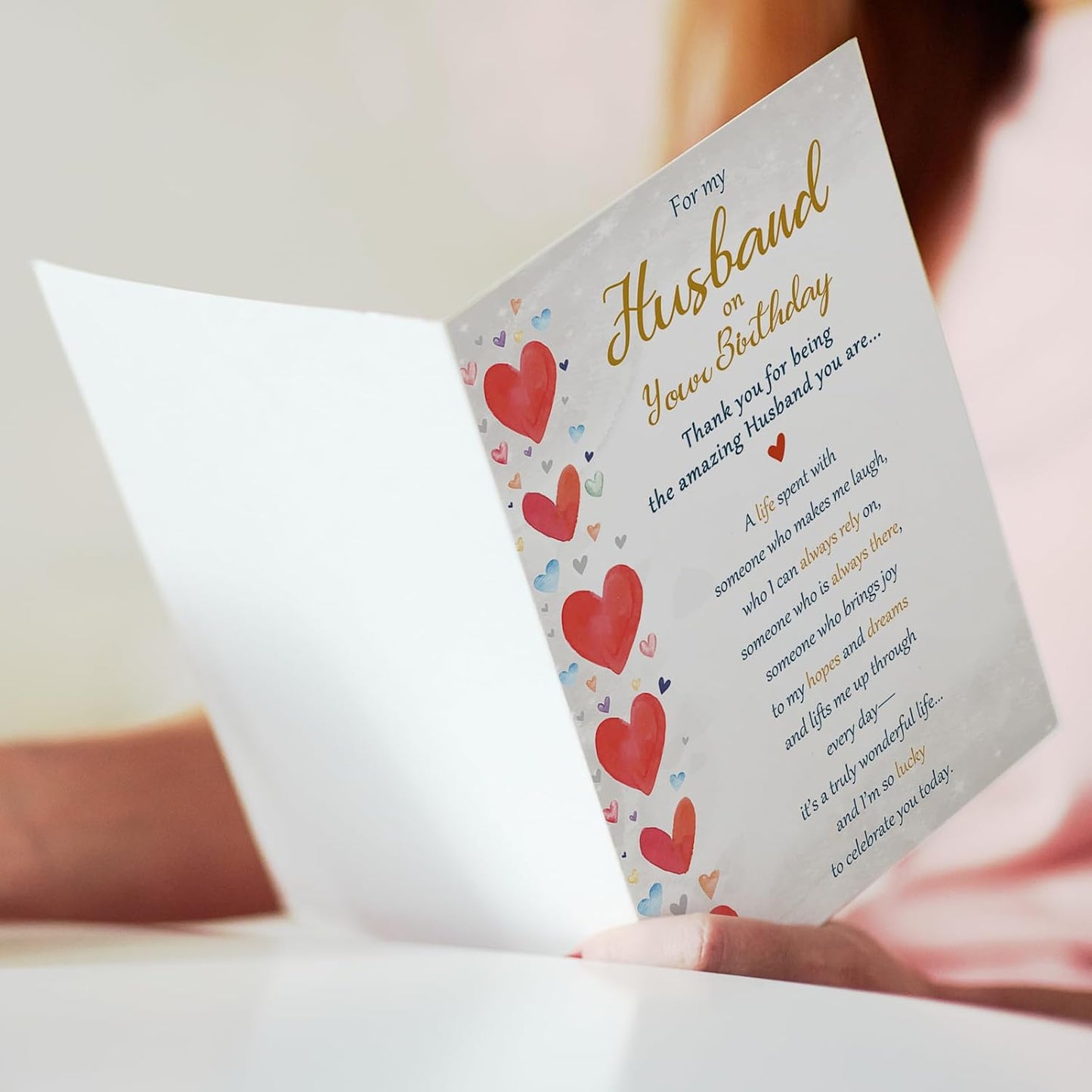 Funny Birthday Card Gifts for Husband from Wife, Happy Birthday Decorations for Men-8x5.3 Inches, Double-Sided