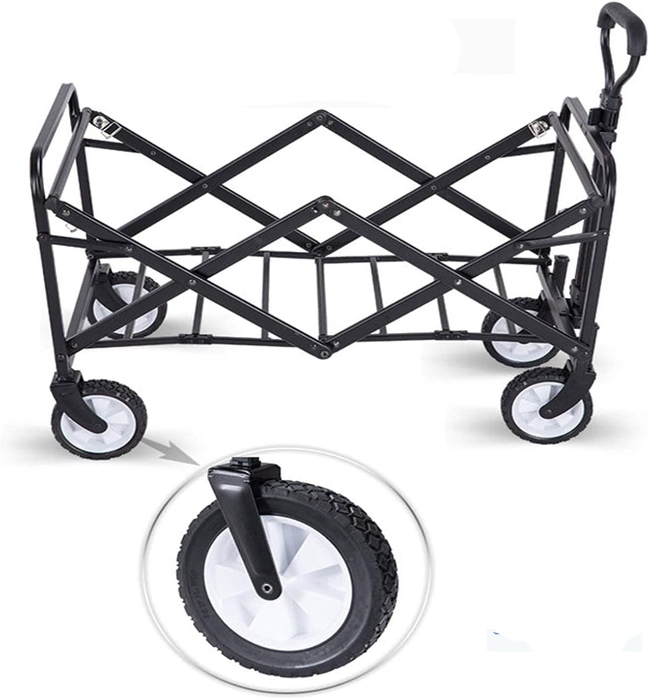 Garden Cart Foldable Trolley Wagon 4 Wheel Foldable Portable Garden Ca