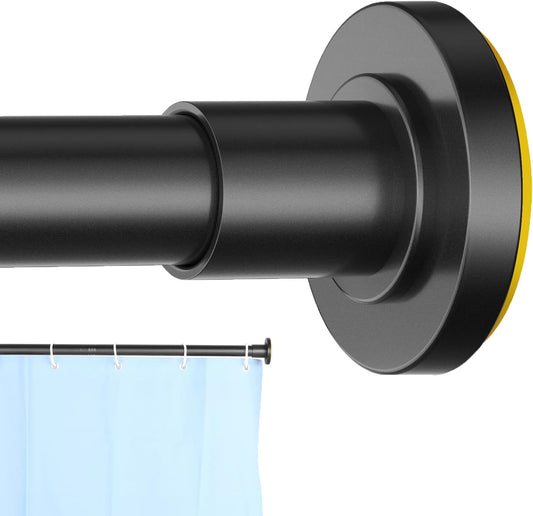 Black Shower Curtain Rod 31 to 80 Inch,1 Inch Diameter Adjustable Spring Tension Stainless Steel Telescoping Rod,Easy Install,No Rust