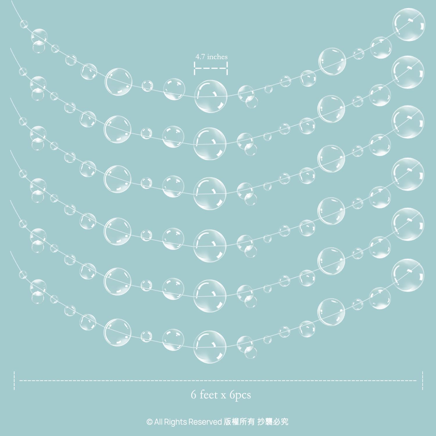 Decor365 Under the Sea Party Decorations White Bubble Garlands Little 