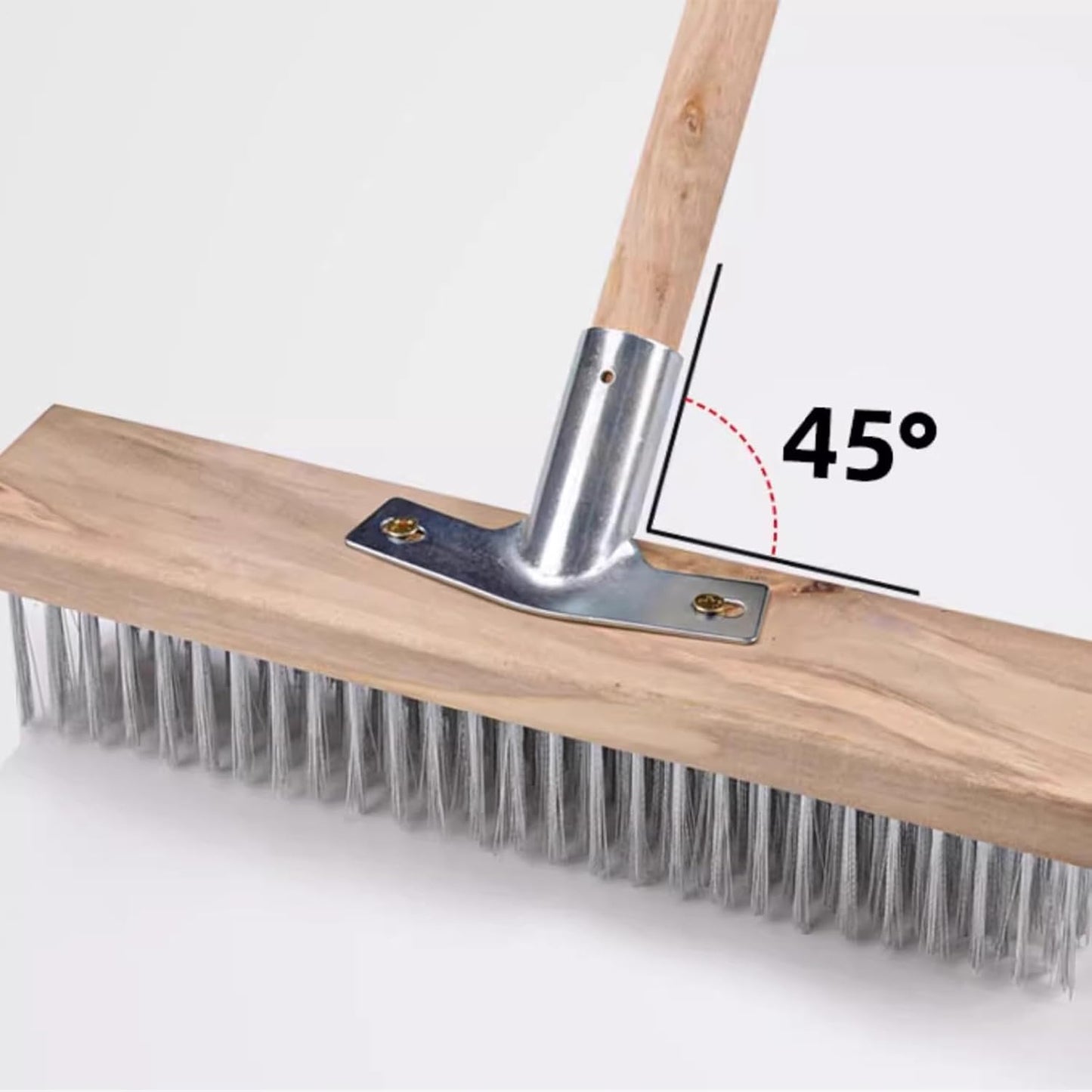 Stiff Wire Broom, Wire Broom Head, 24 Inch Metal Bristles with Socket 