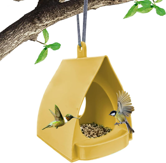 Bird Feeder Outdoors, Hut-Shaped, Hangable, Mounted, Station, Garden, Balcony, Winter, Squirrels, Hummingbirds, Easy Clean, Weather Resistant, Decorative