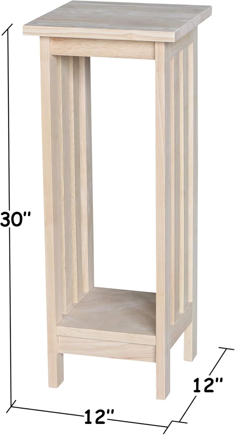International Concepts Mission Plant Stand, 30-Inch High, Solid Parawood, Unfinished