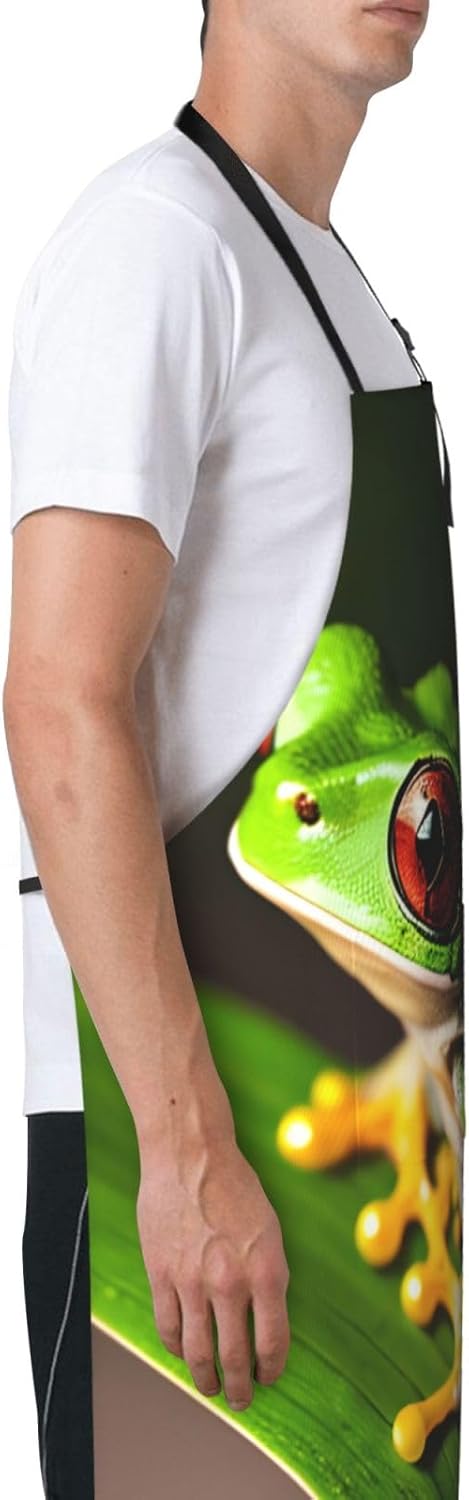 Tree Frog Baby print Waterproof chef's apron with pocket apron for kit