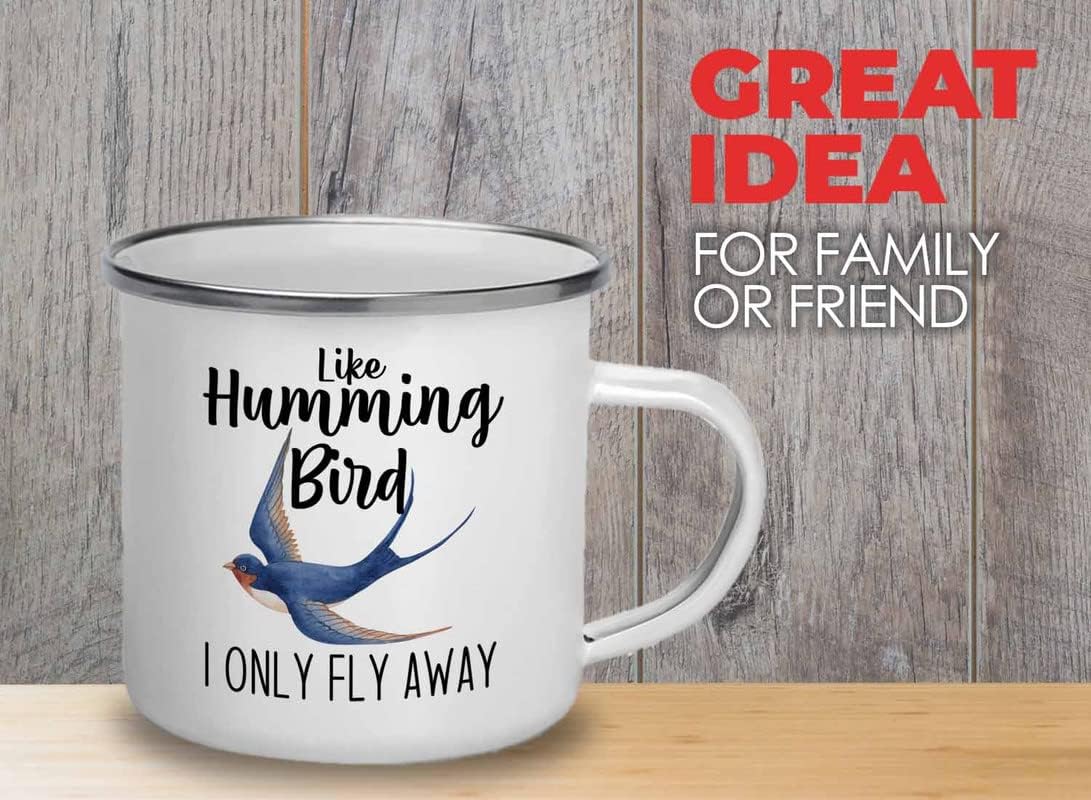 Bird Lover Camper Mug 12oz - Humming bird fly away - Hummingbird Nest Cage Parrot Dad Gardening Outdoor Birdwatcher Feeder