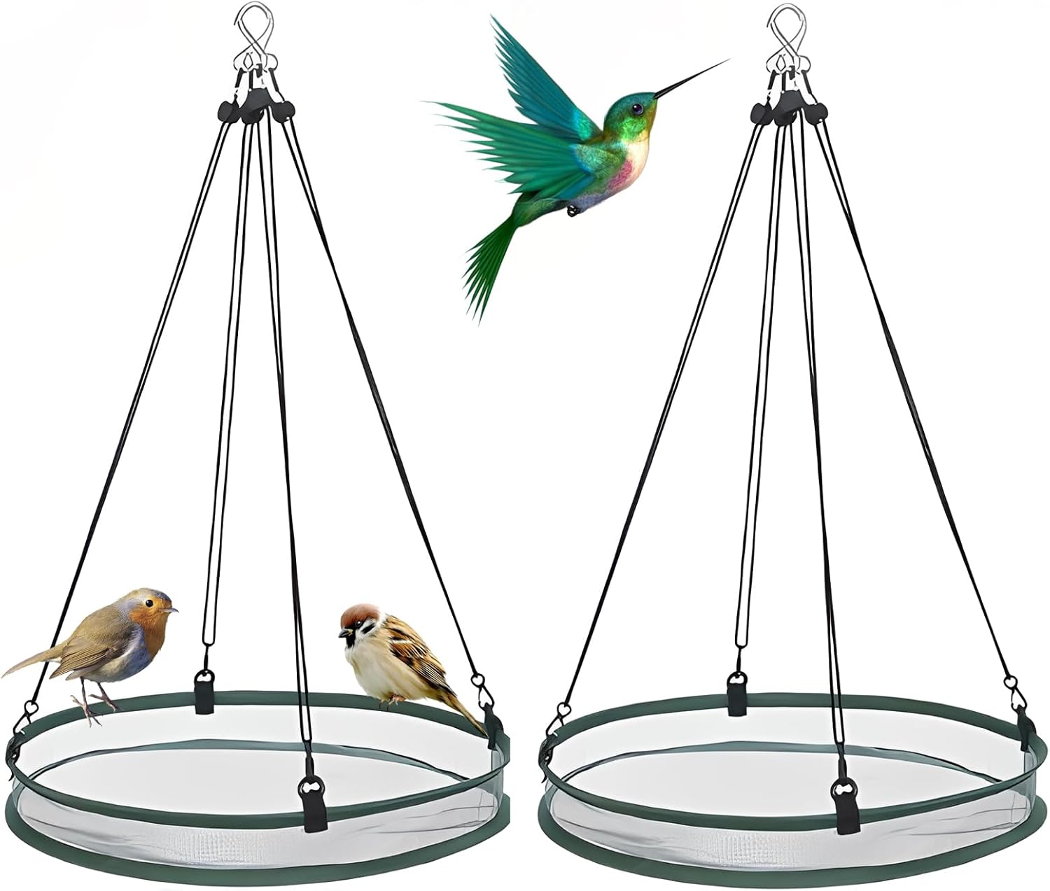 2Pcs Universal Wild Bird Seed Catcher Tray, 16 Inch Adjustable Hanging