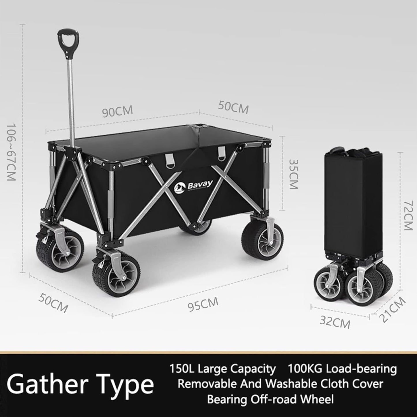 Portable Camping Cart,Outdoor Campitrolley,Portable Foldipicnic Heavy Duty Car,All Multi-Function Cargo Vehicle,Large Oxcloth Storage Cart,for Camping,Sports,Shopping/Beige