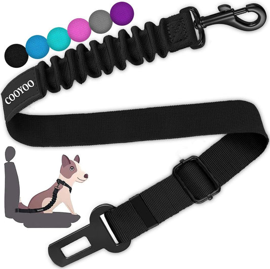 COOYOO Dog Seat Belt, Durability Retractable Dog Car Harness Adjustabl