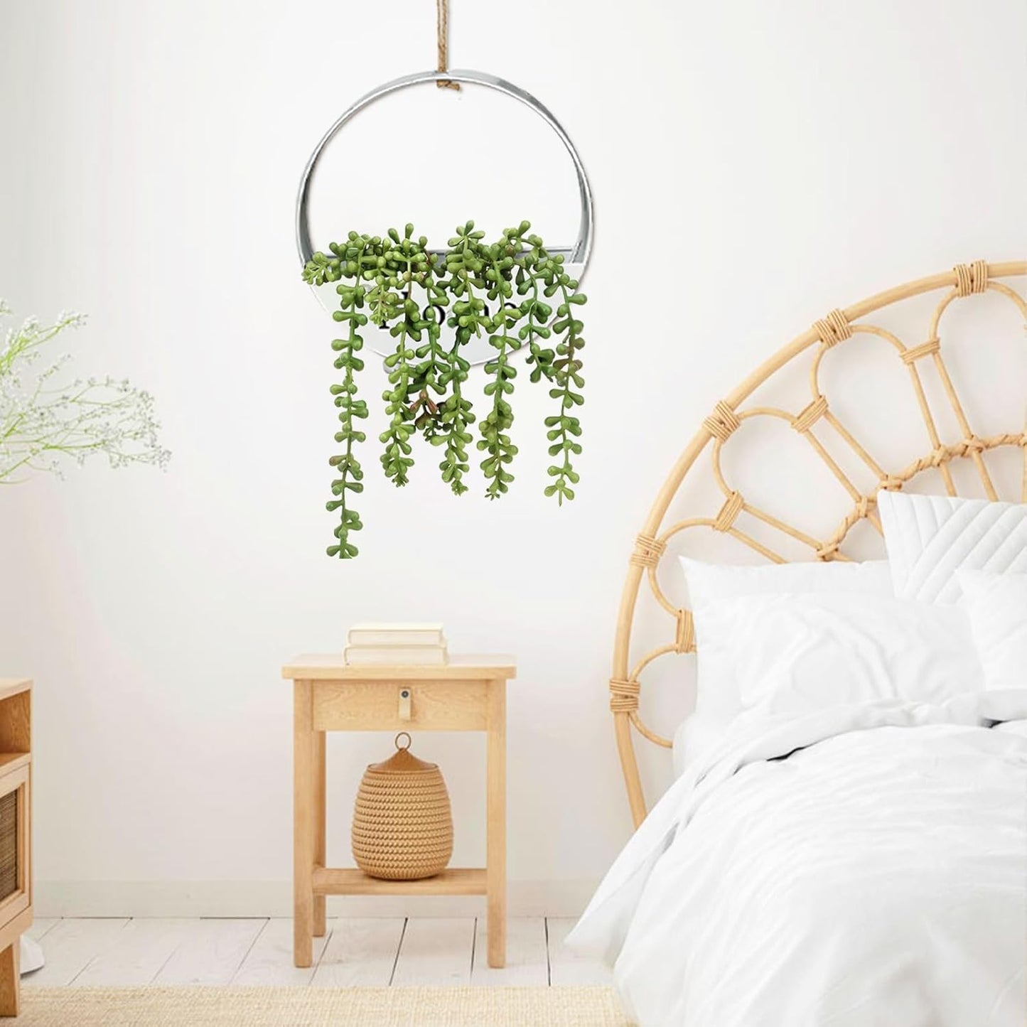 Artificial Succulent Plant Hanging Flowerpot,Wall Hanging Planters with Lanyard for Bedroom, Living Room Wall Plants Decor(1)
