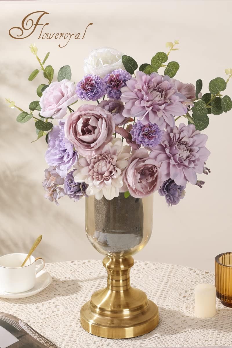 Floweroyal Artificial Flowers Combo Purple Flowers Mix Silk Flowers Da