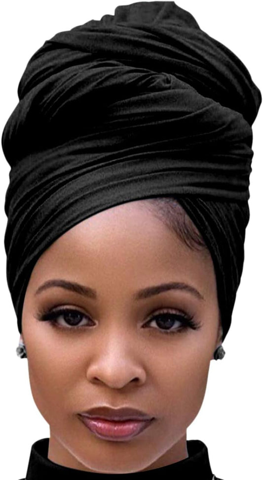 Harewom Head Wraps for Black Women Stretch Head Scarf Long African Hai