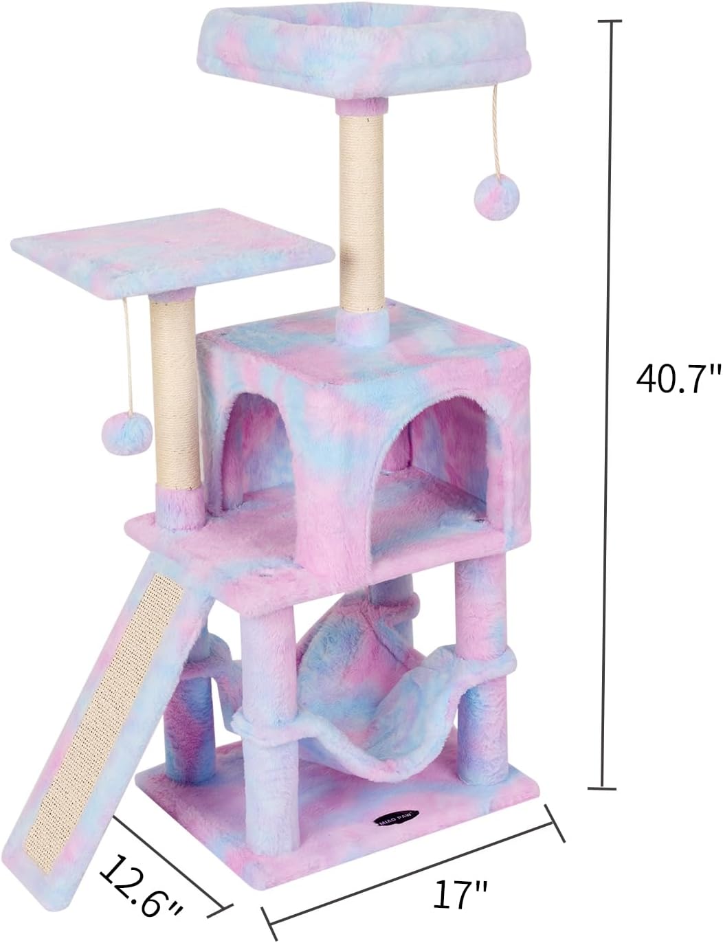 MIAO PAW Rainbow Cute Cat Tree for Indoor Cat Tower with Scratching Po
