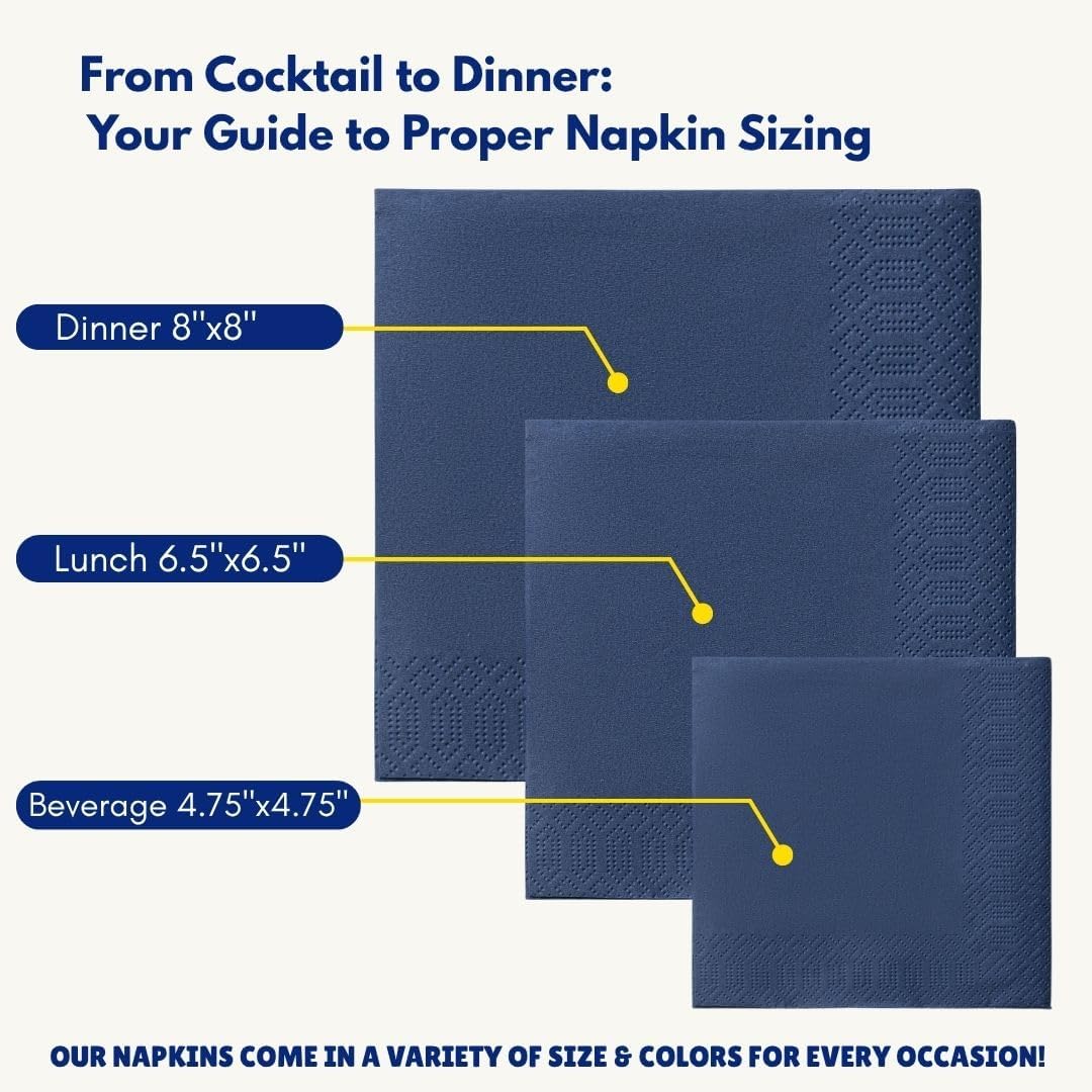 Black Beverage Napkins (300 Count) 2-Ply Disposable Cocktail Napkins for Bar, Weddings, Parties, Events, Premium Quality and EU Made
