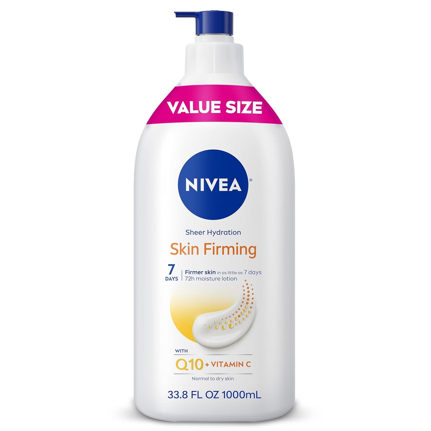 NIVEA Sheer Hydration Skin Firming Body Lotion with Q10 and Vitamin C,