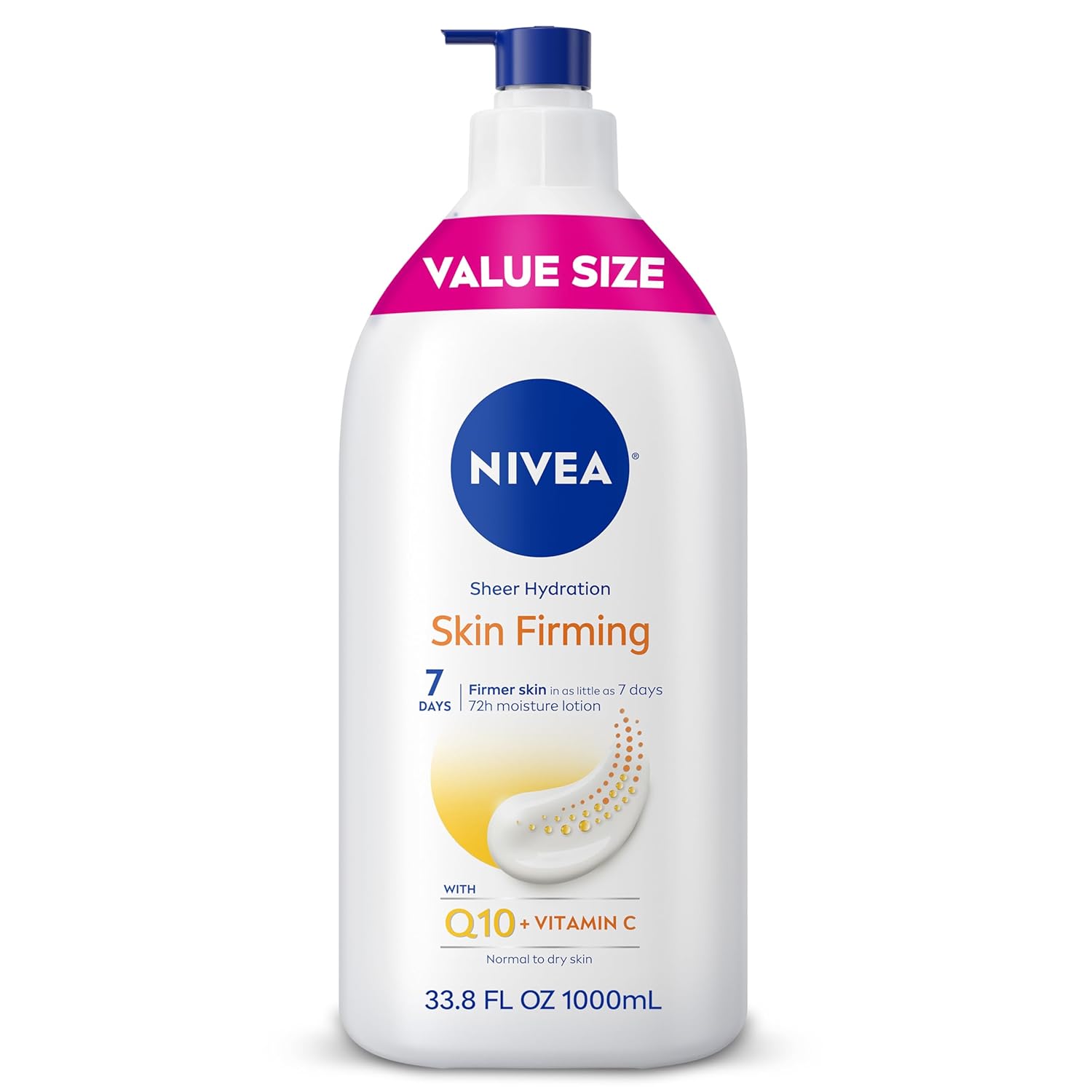 NIVEA Sheer Hydration Skin Firming Body Lotion with Q10 and Vitamin C,