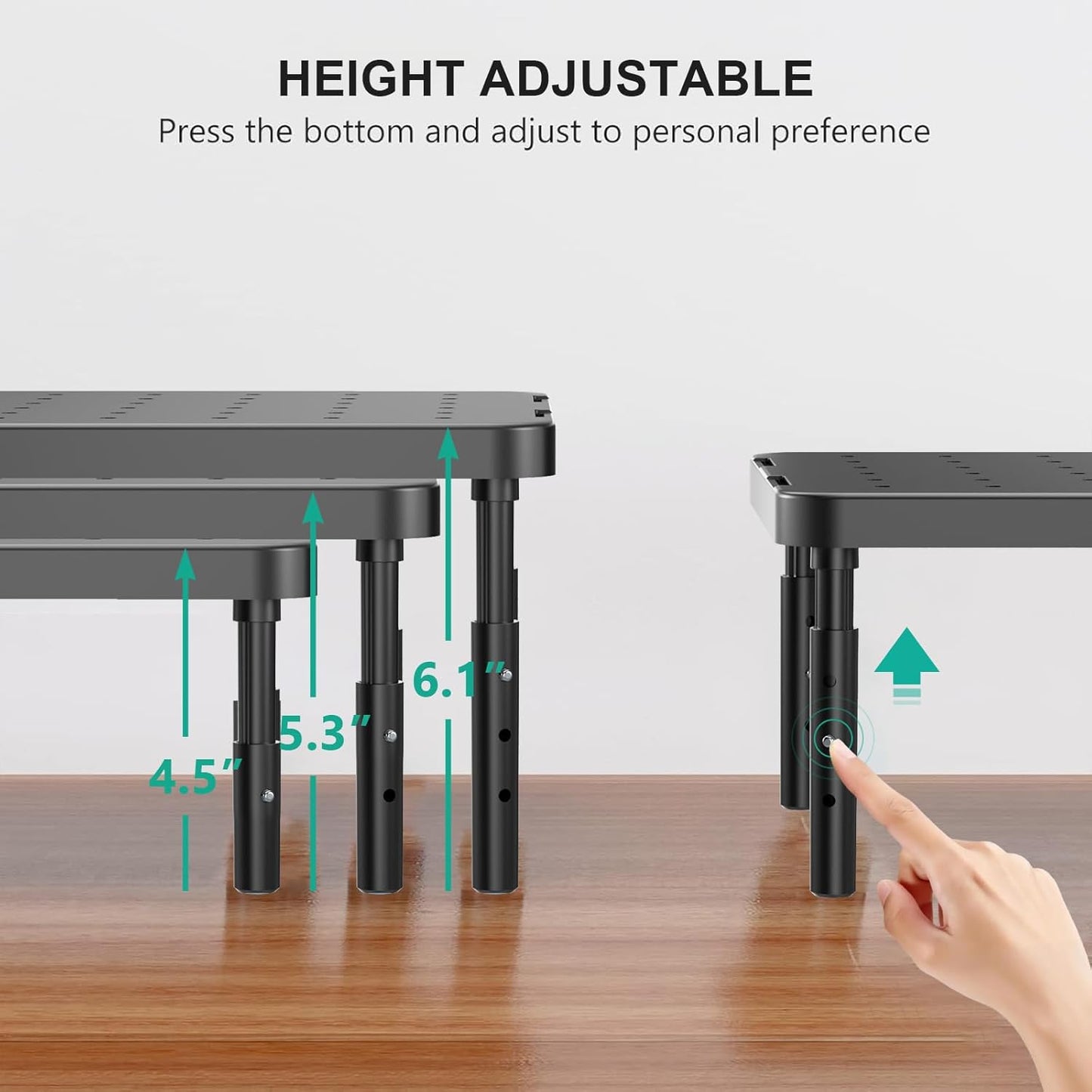 WALI Computer Monitor Stand for Desk, Adjustable Laptop Riser, Desk Mo