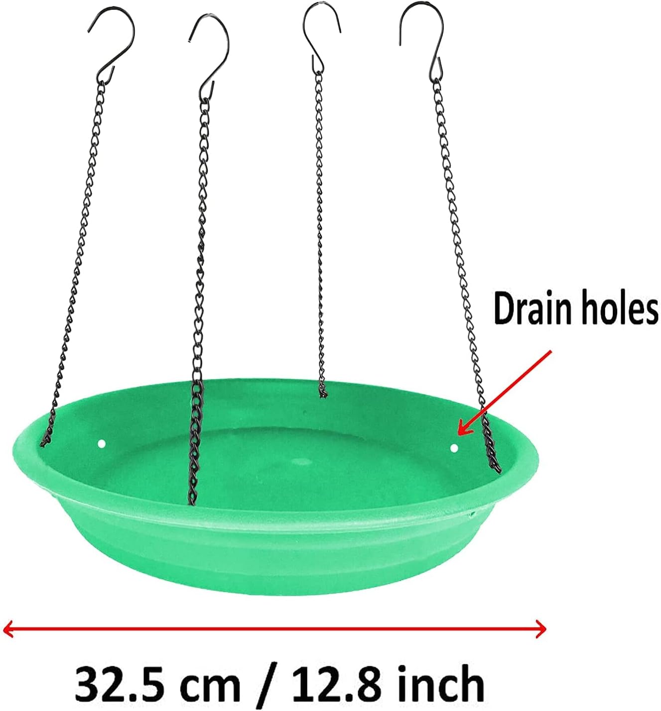 Green Multi-Purpose Bird Seed Catcher & Platform Feeder - Hanging Tray with Seed Hoop