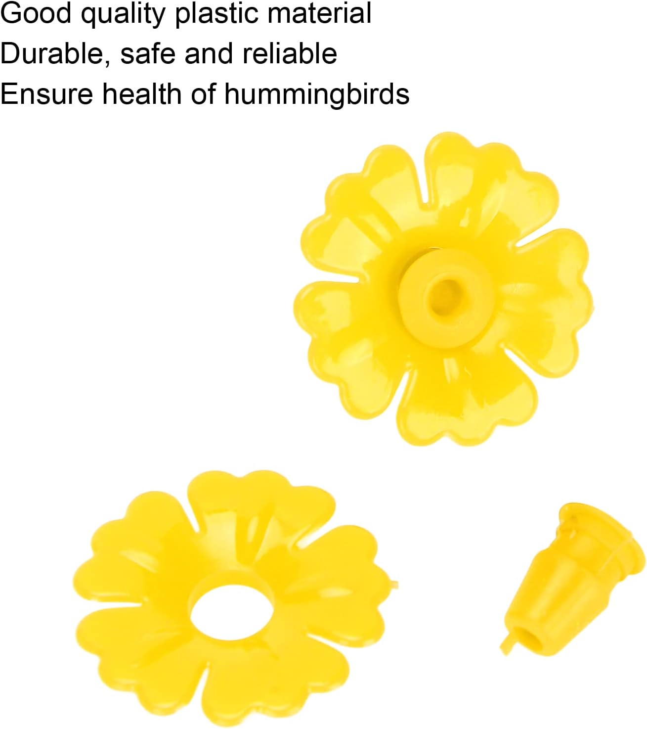 Fdit 30 Set Hummingbird Feeder Flowers Hanging Bird Feeder with Replacement Parts for Garden, Attracting Hummingbirds, Easy to and Install (Yellow)