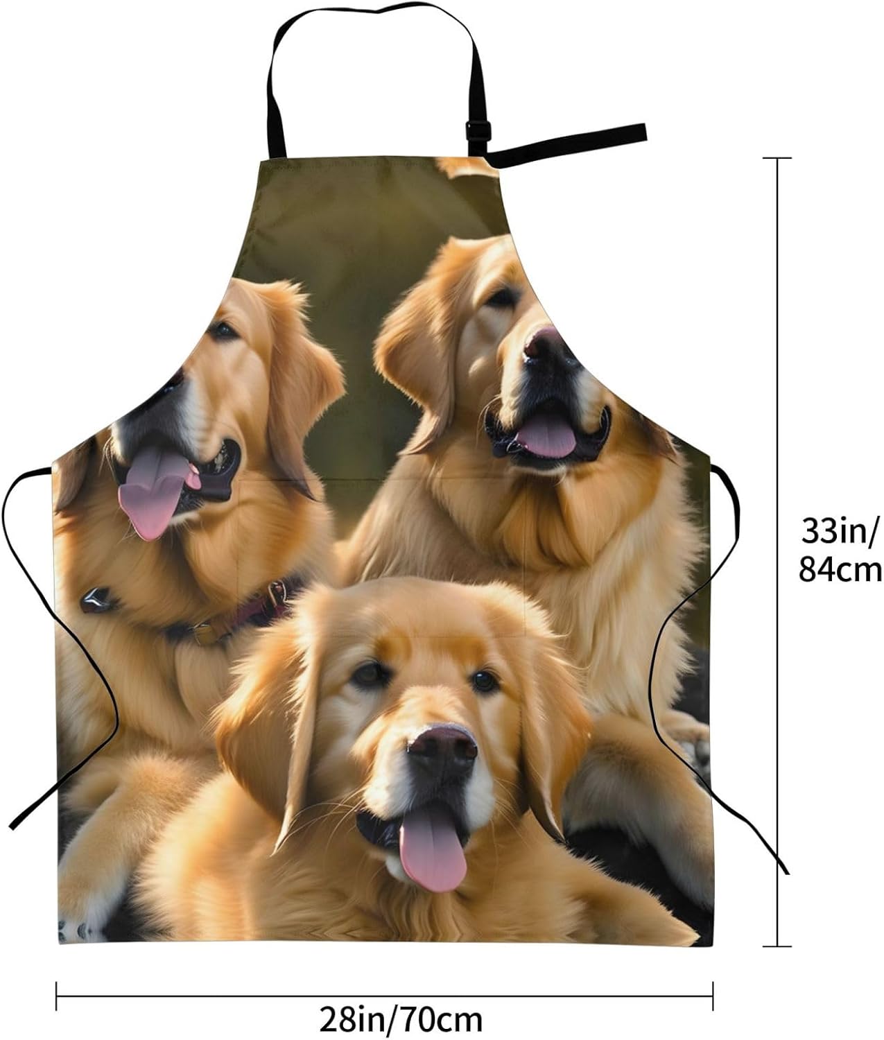 Golden Retrievers print Waterproof apron with pocket adjustable cooking apron for adult kitchen bibs to bake