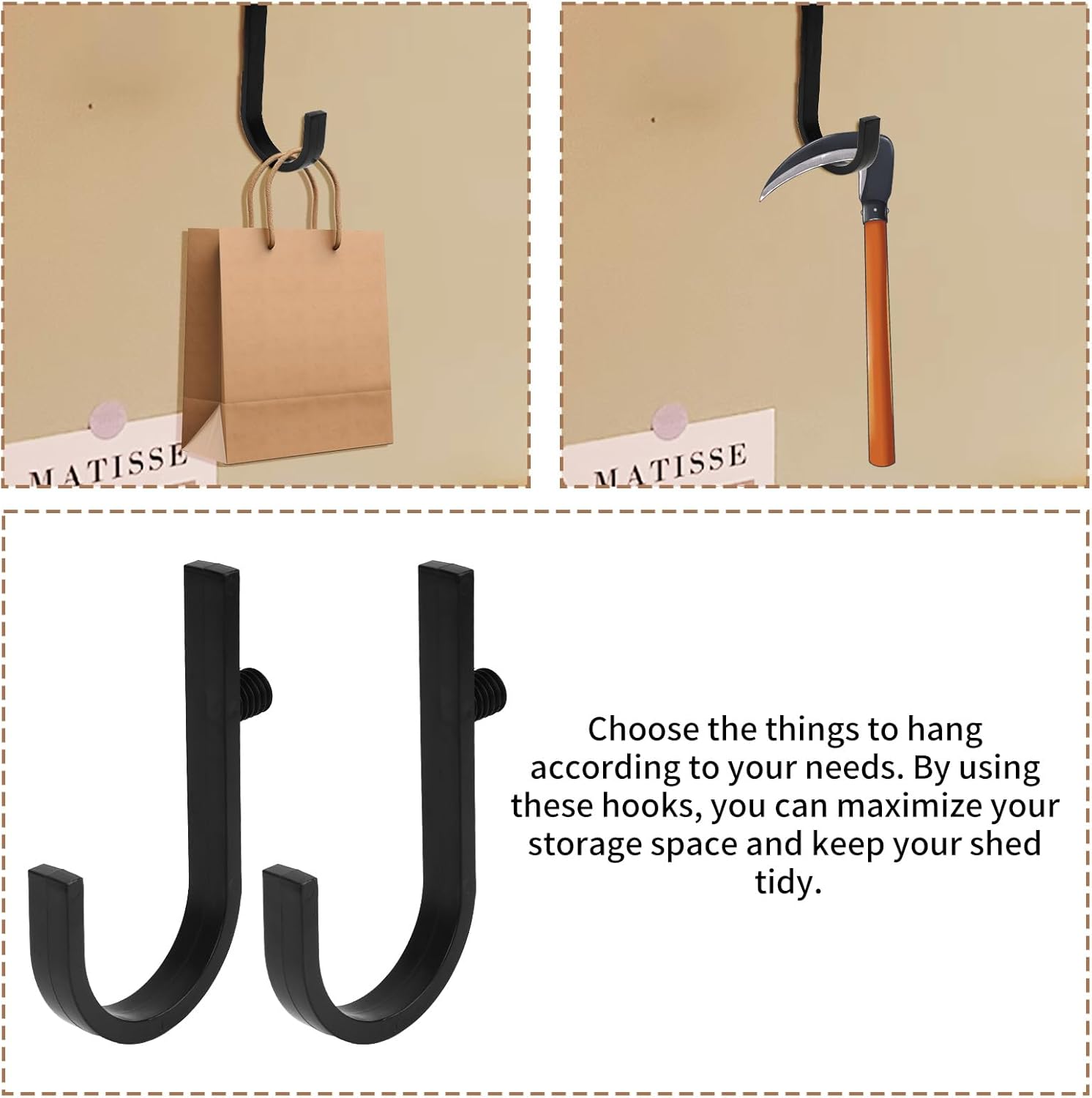 4pcs Storage Shed Hooks for Suncast/Craftsman, J/A-Shaped Tool Hook St