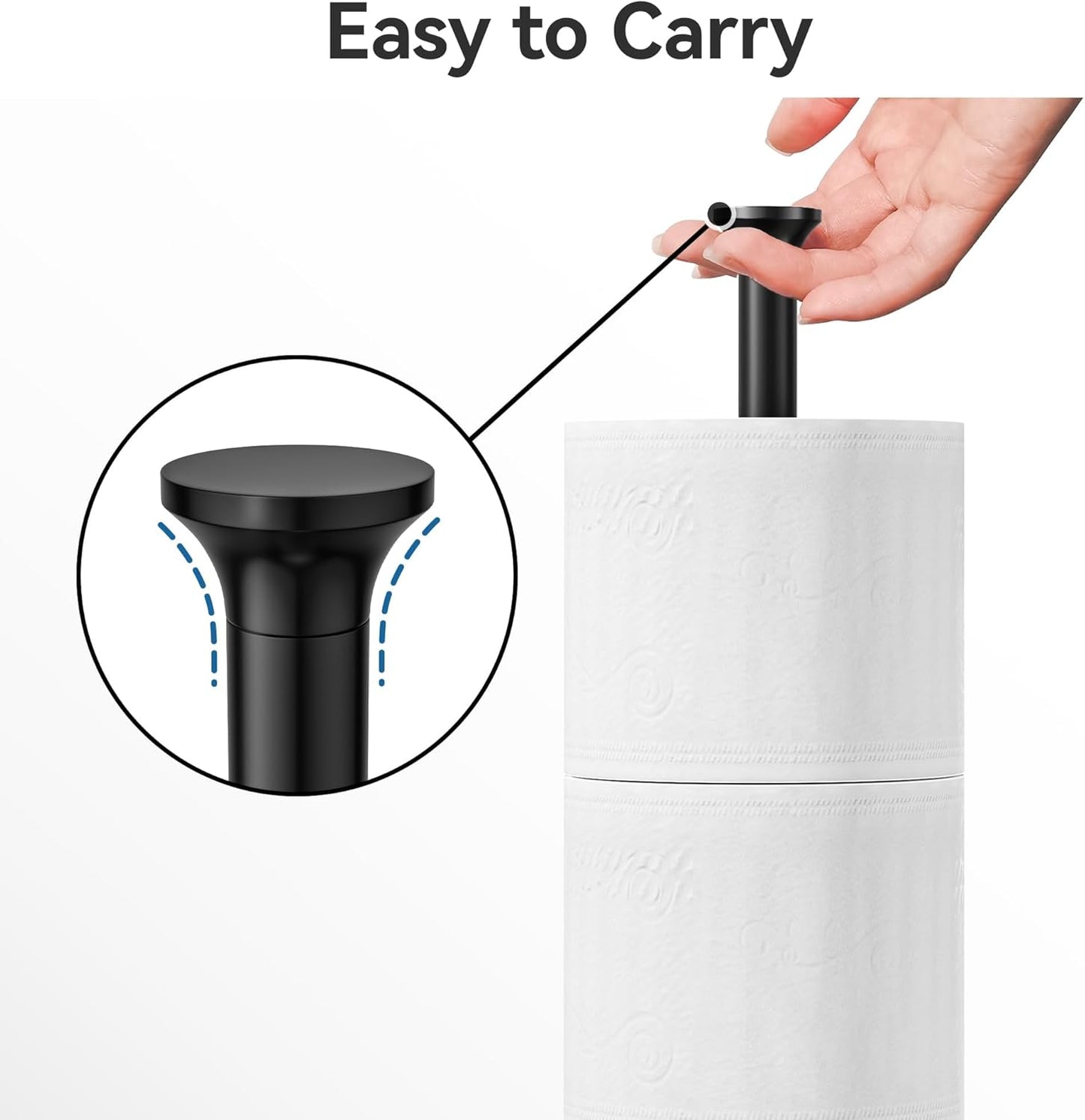 Toilet Paper Holder Stand(with Reserve Function), Free-Standing Spare 