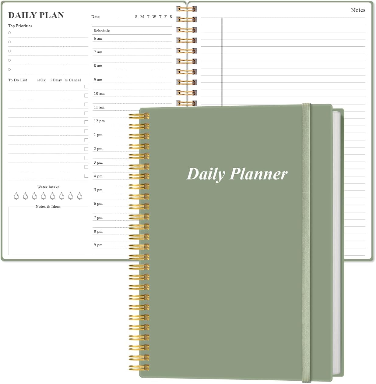 Daily Planner Undated - B5 To Do List Notebook Hourly Schedules, Spira