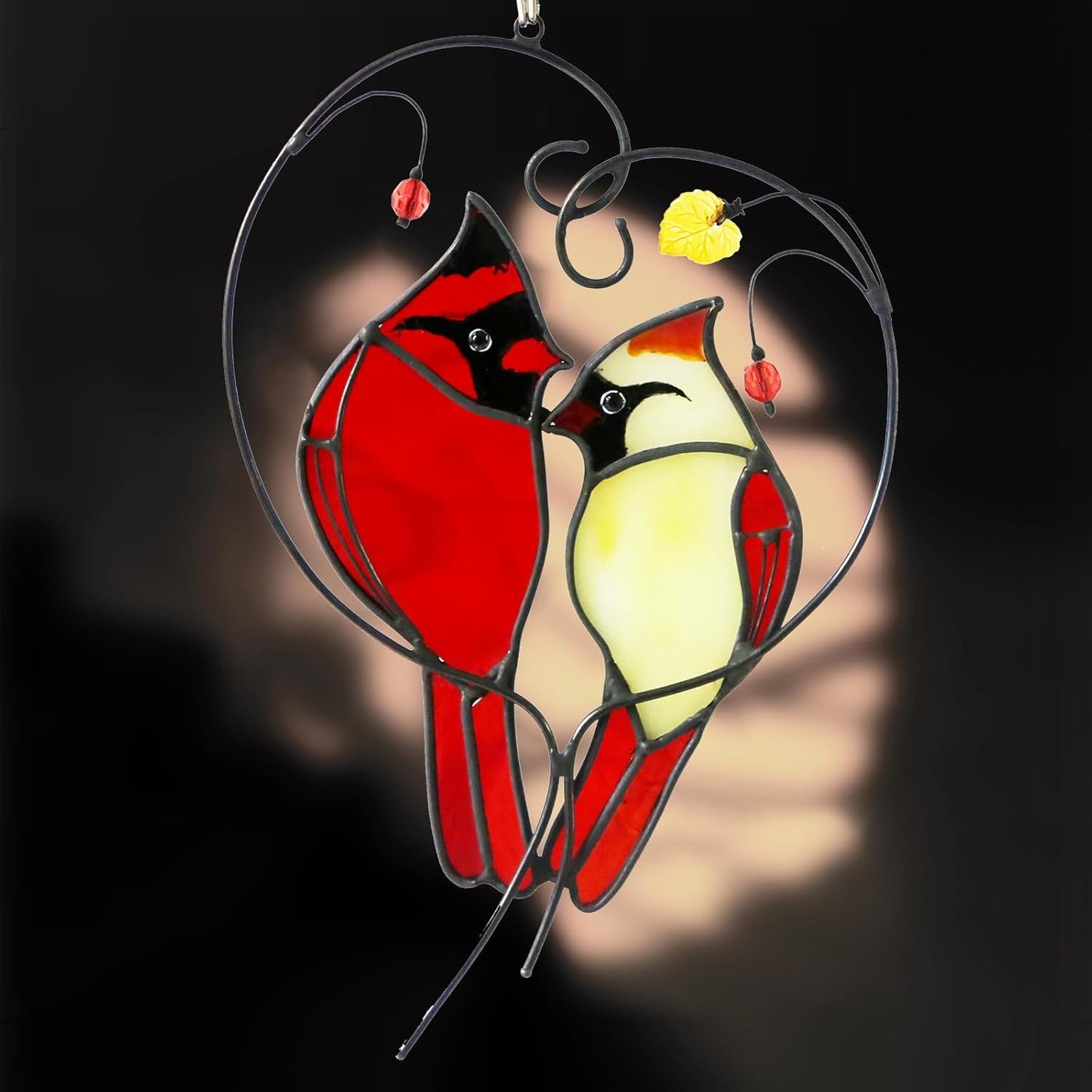 Reefan Cardinal Suncatchers Stained Glass Window Hangings, Stained Gla