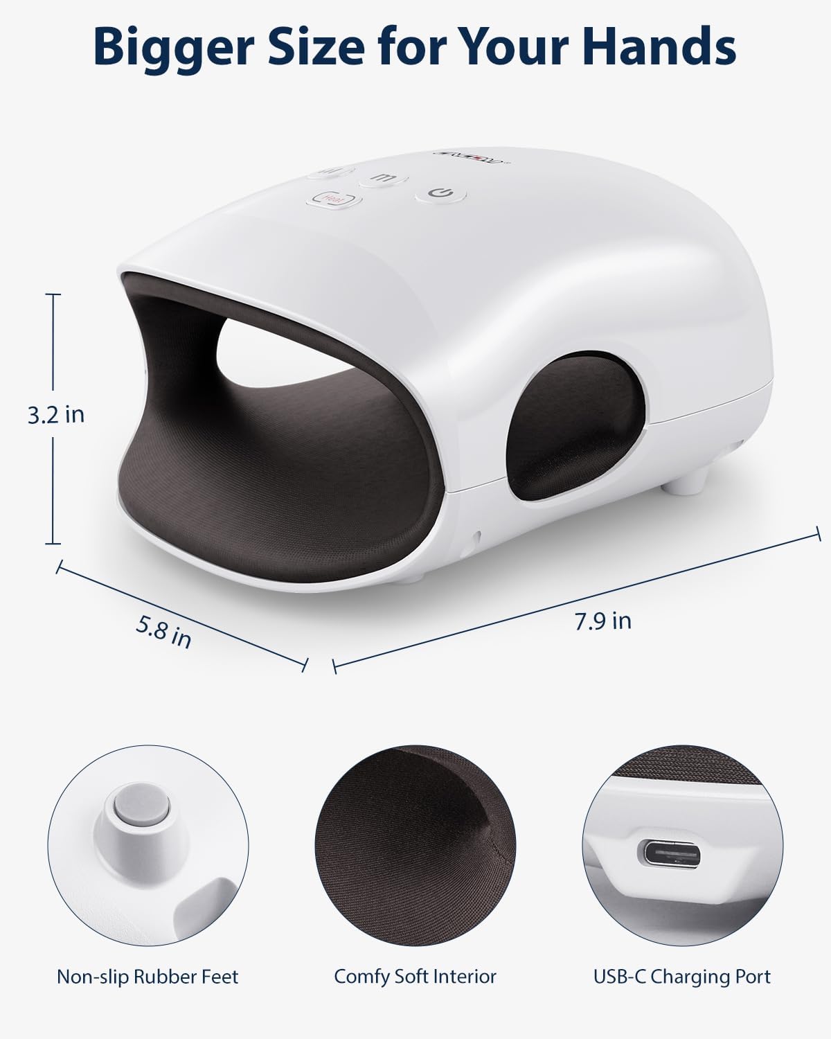 CINCOM Hand Massager - Cordless Hand Massager with Heat and Compressio