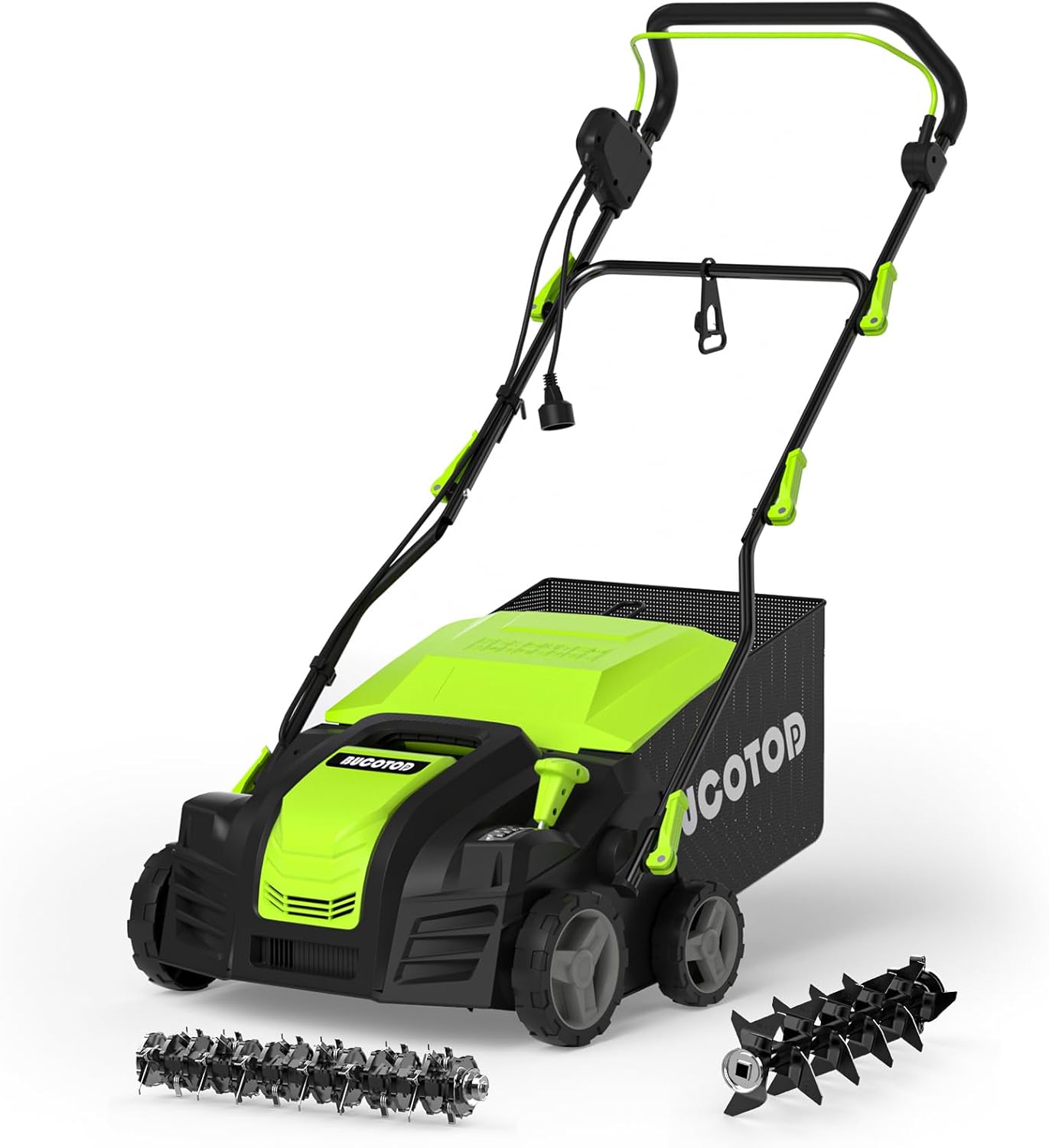 2-in-1 Dethatcher & 16-Inch Scarifier Electric Corded, 15 Amp Copper M