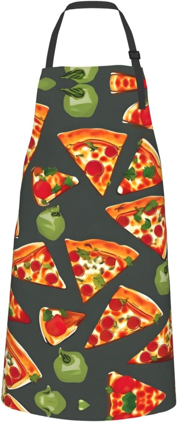 Pizza Pattern print Waterproof chef's apron with pocket apron for kitc