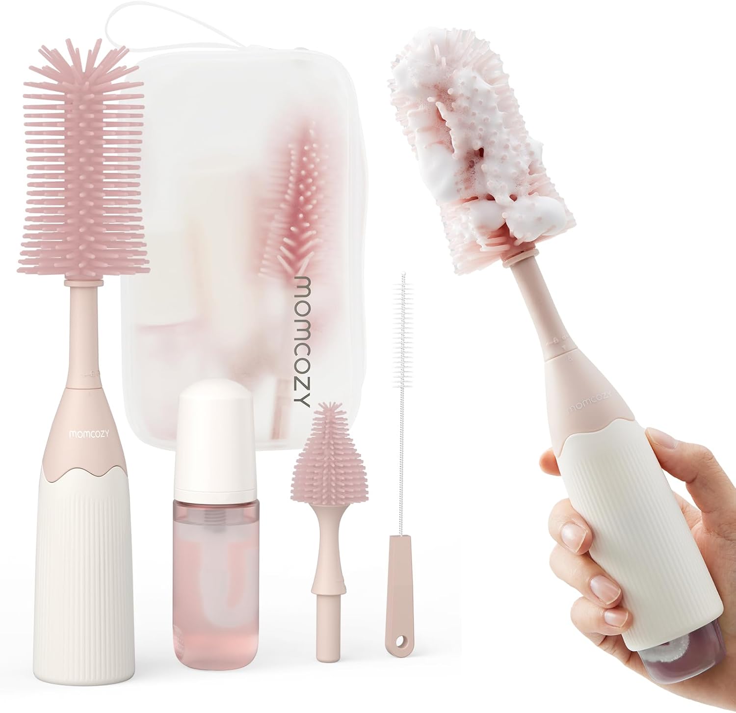 Momcozy Bottle Brush Kit with Push-Press Foam Design - Newborn Essenti